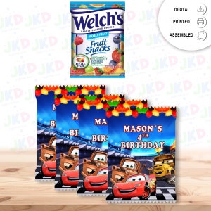 Cars Fruit Snack Label Sticker for Kids Birthday Party Favor Decor Custom Physical Product