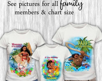 Baby Moana Birthday Girl & Family Matching Shirts