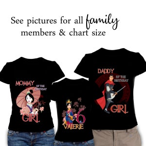 Mulan Birthday Girl & Family Matching Shirts #Style 2