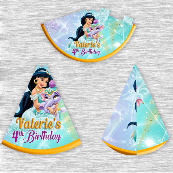 Jasmine Party Hats for Kids Birthday Favor 12pack Customized Etsy