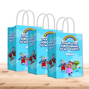 Muppet Babies Bags with Handles for Kids Gift Favor Birthday Party - 12pack #Blue