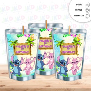 Stitch Juice Pouch Label Sticker for  Kids Birthday Party Favor Decor - Digital and physical options