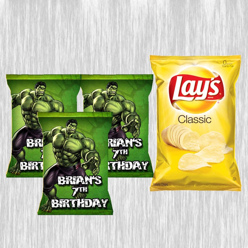 Hulk Chip Bags Label for Kids Birthday Party Favor Decor Digital ...