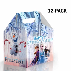 Frozen 2  Candy Gable Box for Birthday Party Favors 12 Pack - 4.4x4.5in
