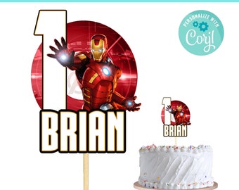 Iron Man Cake Topper | Self-Editing | Instant Download