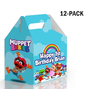 Muppet Babies Scatola portacaramelle per bomboniere per feste di compleanno Confezione da 12 - 4,4x4,5 pollici Ragazzo