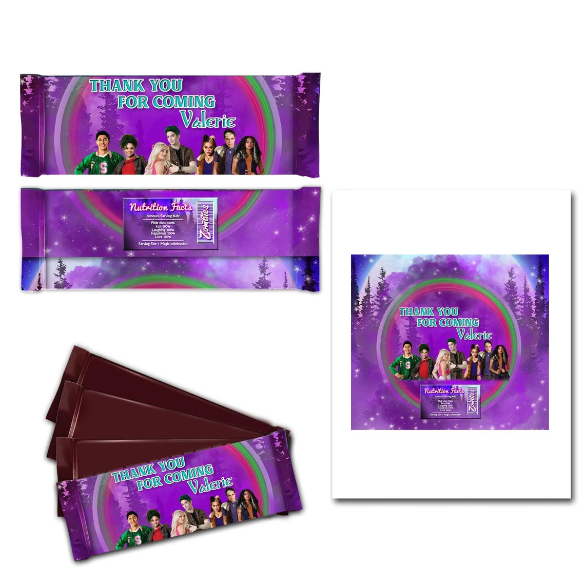 Zombies Candy Bar Labels for Party Decor Chocolate Birthday Favor | 12 ...