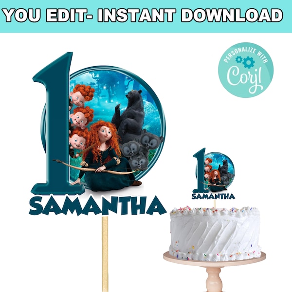 Brave Cake Topper | Self-Editing | Instant Download