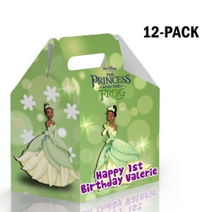 Boîte de bonbons à pignon Tiana pour cadeaux d'anniversaire, lot de 12 - 4,4 x 4,5 pouces