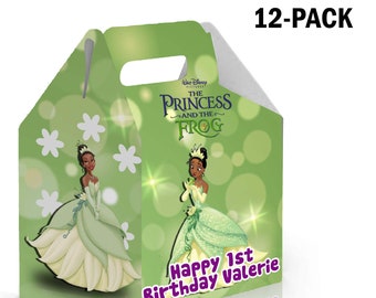Tiana Candy Gable Box for Birthday Party Favors 12 Pack - 4.4x4.5in