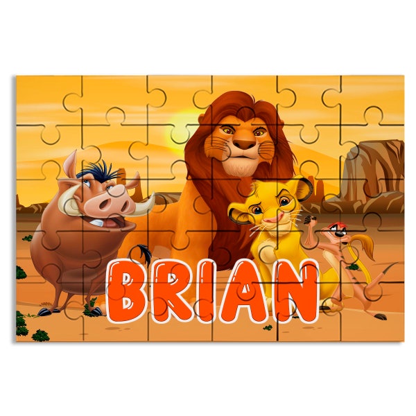 Lion King Jigsaw Puzzle with Name - 30pcs | 7.5x9.5in