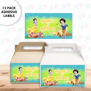 Étiquettes blanc neige pour boîte à pignon | Lot de 12 autocollants | Taille 6 x 3,25 pouces