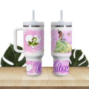 Custom Kids Tumbler 40oz Personalized  Name Insulated Bottle Water Princesses Tiana