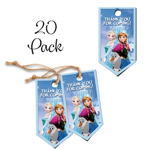 Frozen Favor Tags for Birthday Party Goodie Bags - 20pack