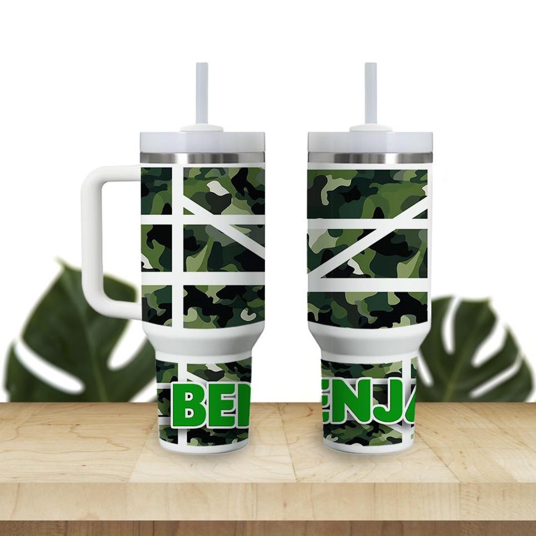Custom Tumbler 40oz Personalized Name Insulated Bottle Water Green ...