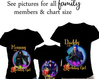 Descendants Birthday Girl & Family Matching Shirts