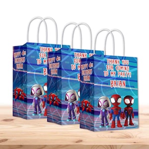 Spidey-tassen met handvatten voor kinderen Cadeaubedankje Verjaardagsfeestje - 12 stuks