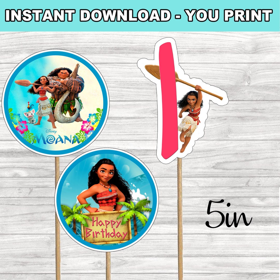 Moana Centerpieces Instant Download- YOU PRINT - Etsy