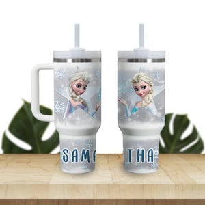 Custom Kids Tumbler 40oz Personalized  Name Insulated Bottle Water Princesses Elsa Frozen