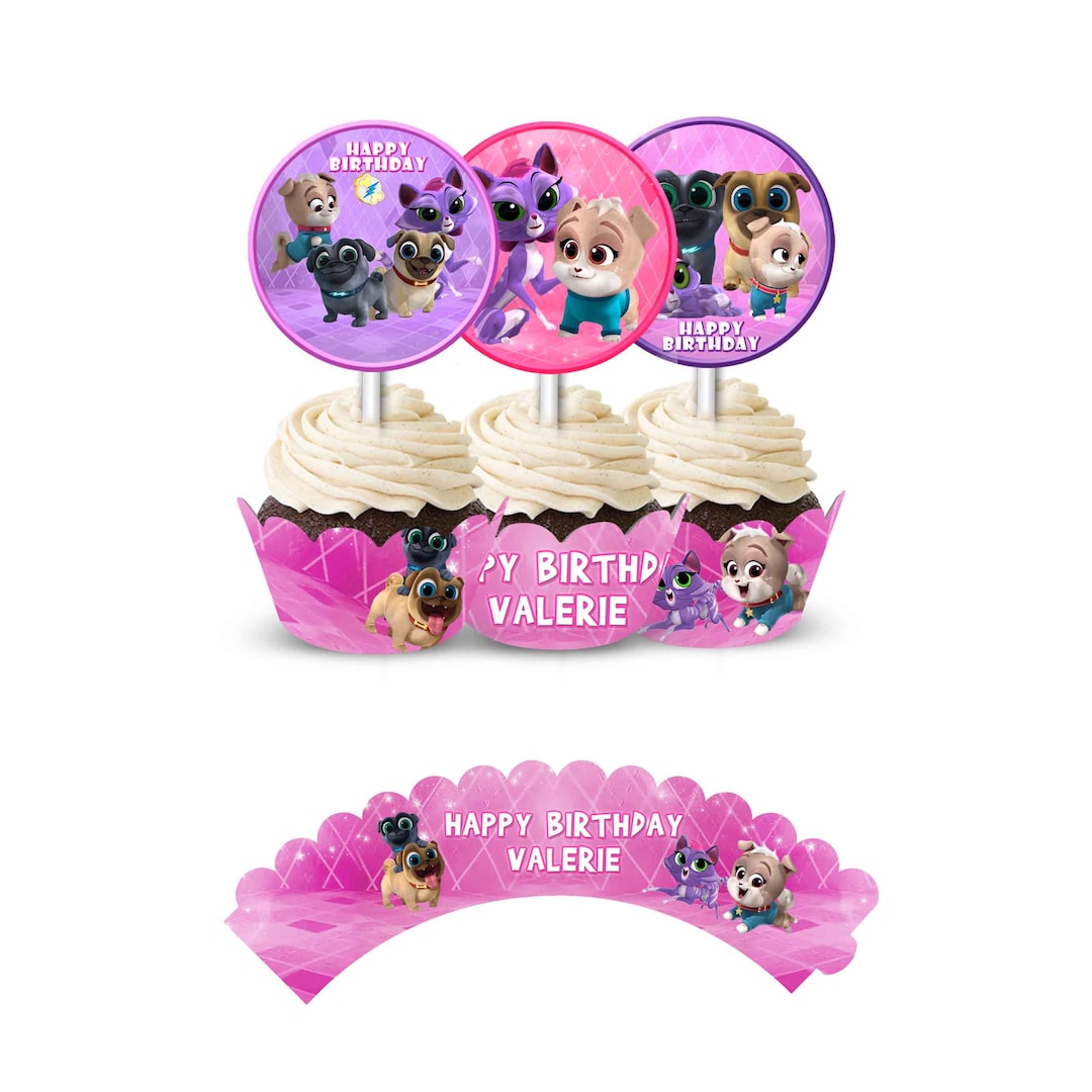 Puppy Dog Pals Cupcake Wrappers and Toppers 12pack pink - Etsy