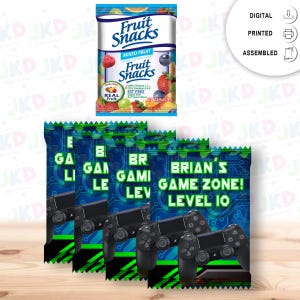 Video Game Fruit Snack Label Sticker for Kids Birthday Party Favor Decor Custom Physical Product