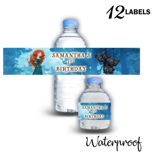 Brave Water Bottle Labels | 12-Pack Waterproof Stickers | Ideal for 16.9oz & 8 fl oz Bottles