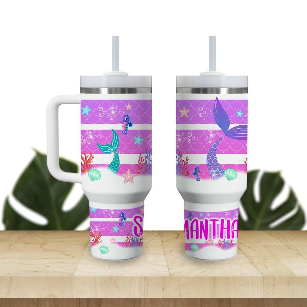Custom Kids Tumbler 40oz Personalized Name Insulated Bottle Water ...