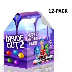 Pudełko na cukierki Inside Out Gable na upominki na przyjęcie urodzinowe, 12 sztuk - 4,4 x 4,5 cala