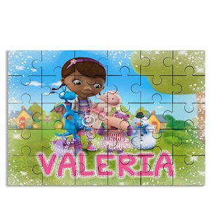 Doc McStuffins Puzzle with Name Kids Jigsaw Gift Son Daughter Birthday | 30pcs 7.5x9.5in