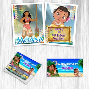 Mini livres à colorier Moana avec crayons de couleur - paquet de 12