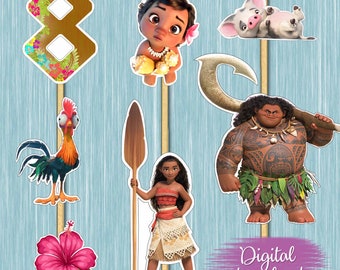 Moana Cake Topper Images -  Party  Decoration - YOU PRINT