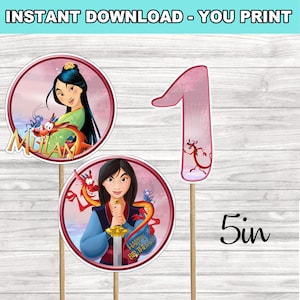Mulan  Centerpieces Instant Download- YOU PRINT