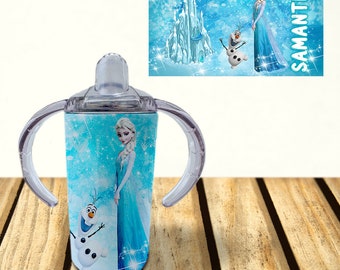 Benutzerdefinierte Kinder Schnabeltasse Personalisierte Kleinkind Thermobecher 12 Unzen Flasche Prinzessin Elsa Frozen