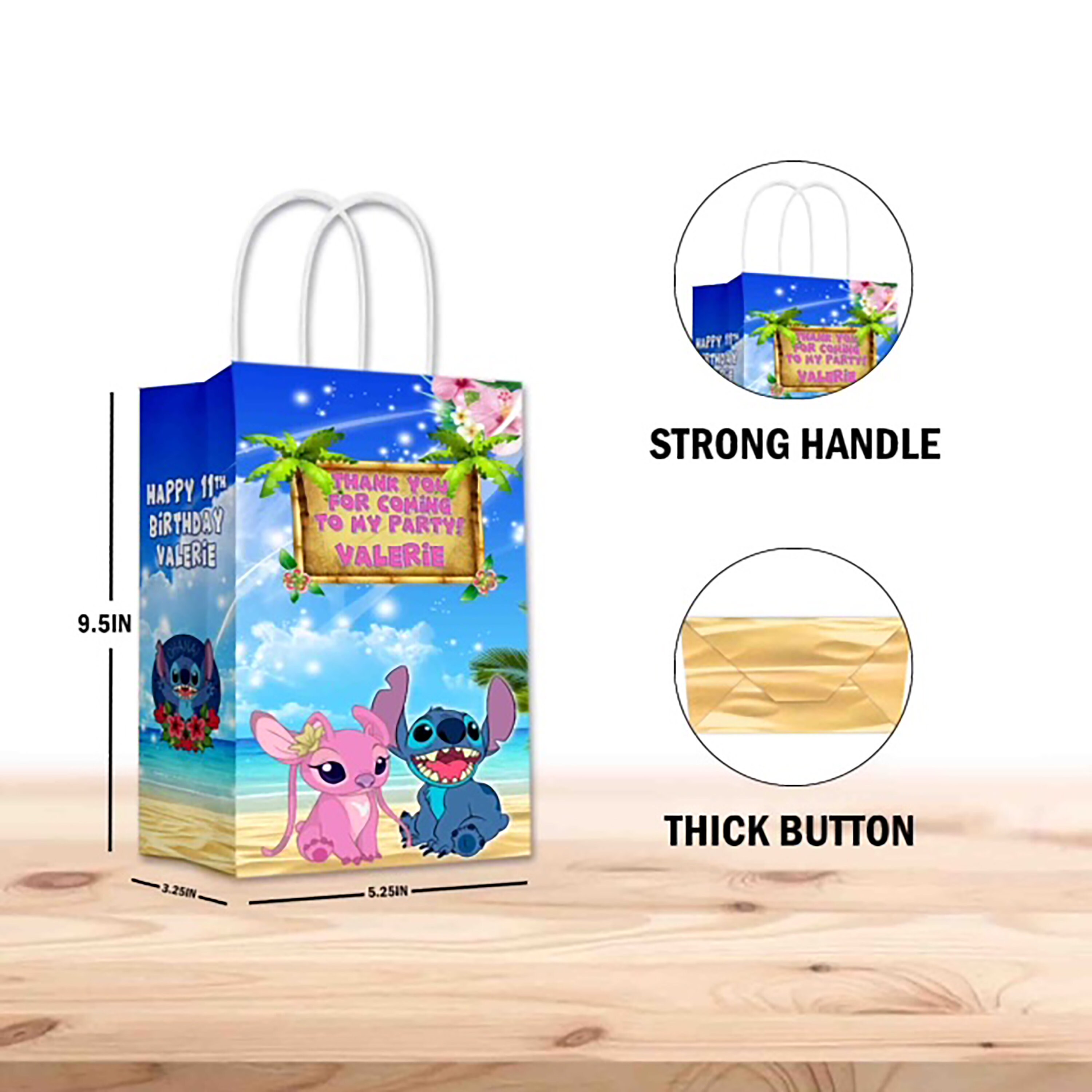 15 Stitch Lilo & Stitch Party Favor Bags – Multicolored Goody Bags For Kids' Birthdays