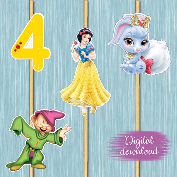 Snow White Cake Topper Images -  Party  Decoration - YOU PRINT