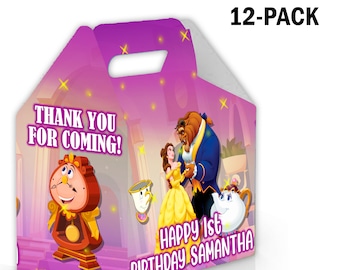 Die Schöne und das Biest Candy Gable Box für Geburtstagsgeschenke 12er Pack - 4,4x4,5 Zoll