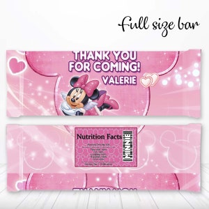 Minnie Mouse Candy Bar Labels | Self-editing | Instant Download - Etsy