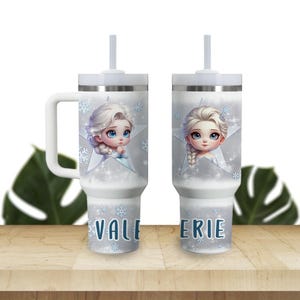 Custom Kids Tumbler 40oz Personalized  Name Insulated Bottle Water Princesses Baby Elsa Frozen