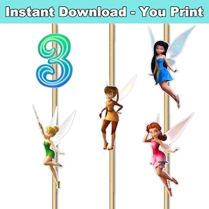 Tinker Bell Cake Topper Images -  Party  Decoration - YOU PRINT
