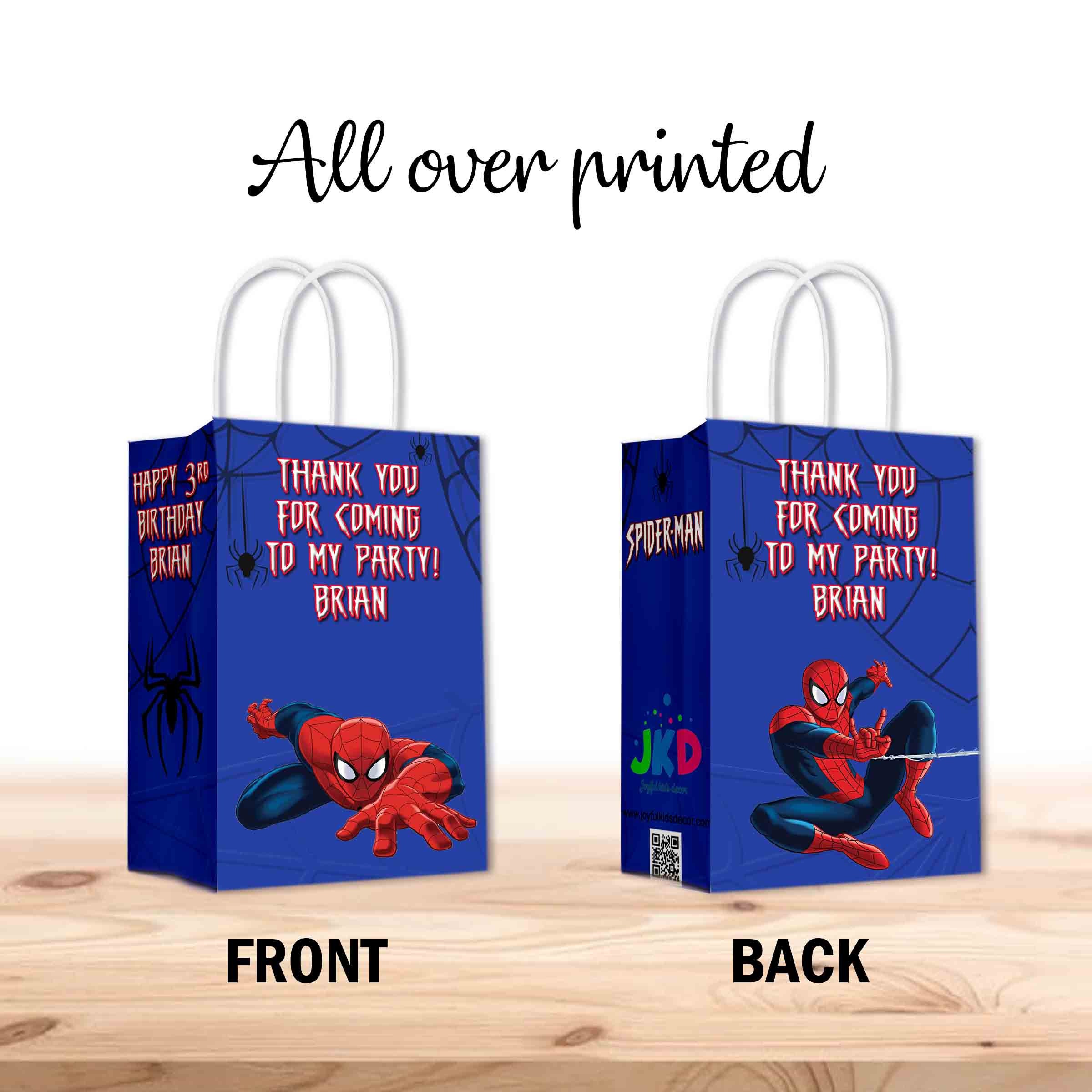 12 Spider-Themed Party Favor Bags With Handles - 7.9x4.7 Inches, Gift Bags For Birthday, Baby Shower, Spider Fans - View #7