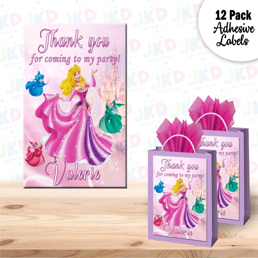Sleeping Beauty Gift Favor Bag Labels 12pack Stickers Size 8x5in Etsy