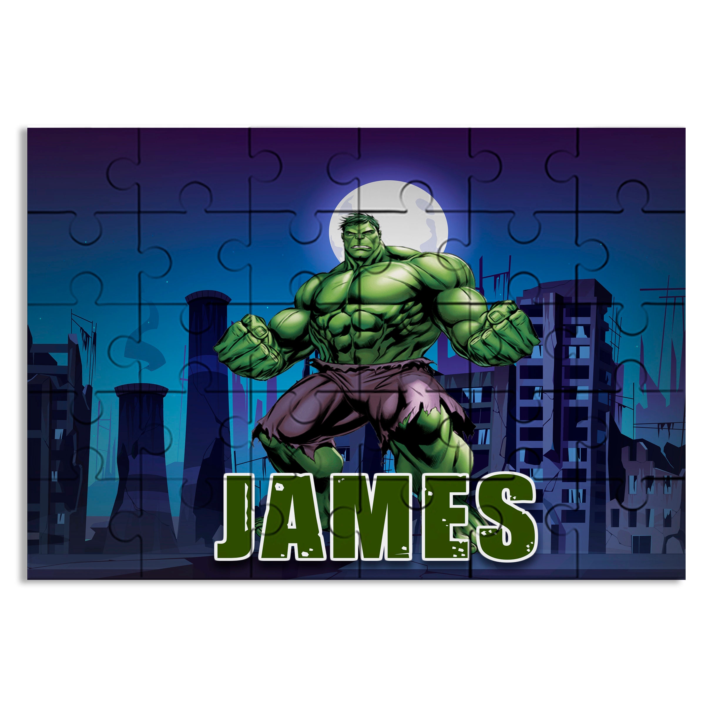 The Incredible Hulk Jigsaw Puzzle With Name 30pcs Etsy