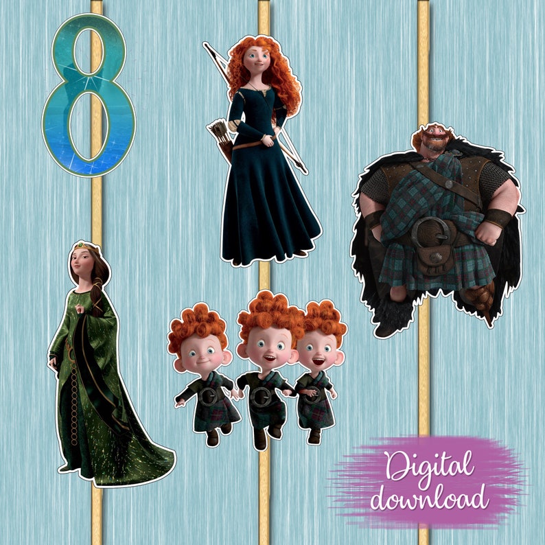 Brave Cake Topper Images Party Decoration YOU PRINT image 1