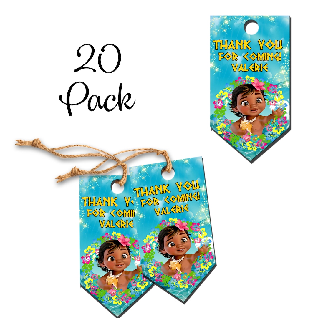 Baby Moana Favor Tags for Birthday Party Goodie Bags - 20pack - Etsy