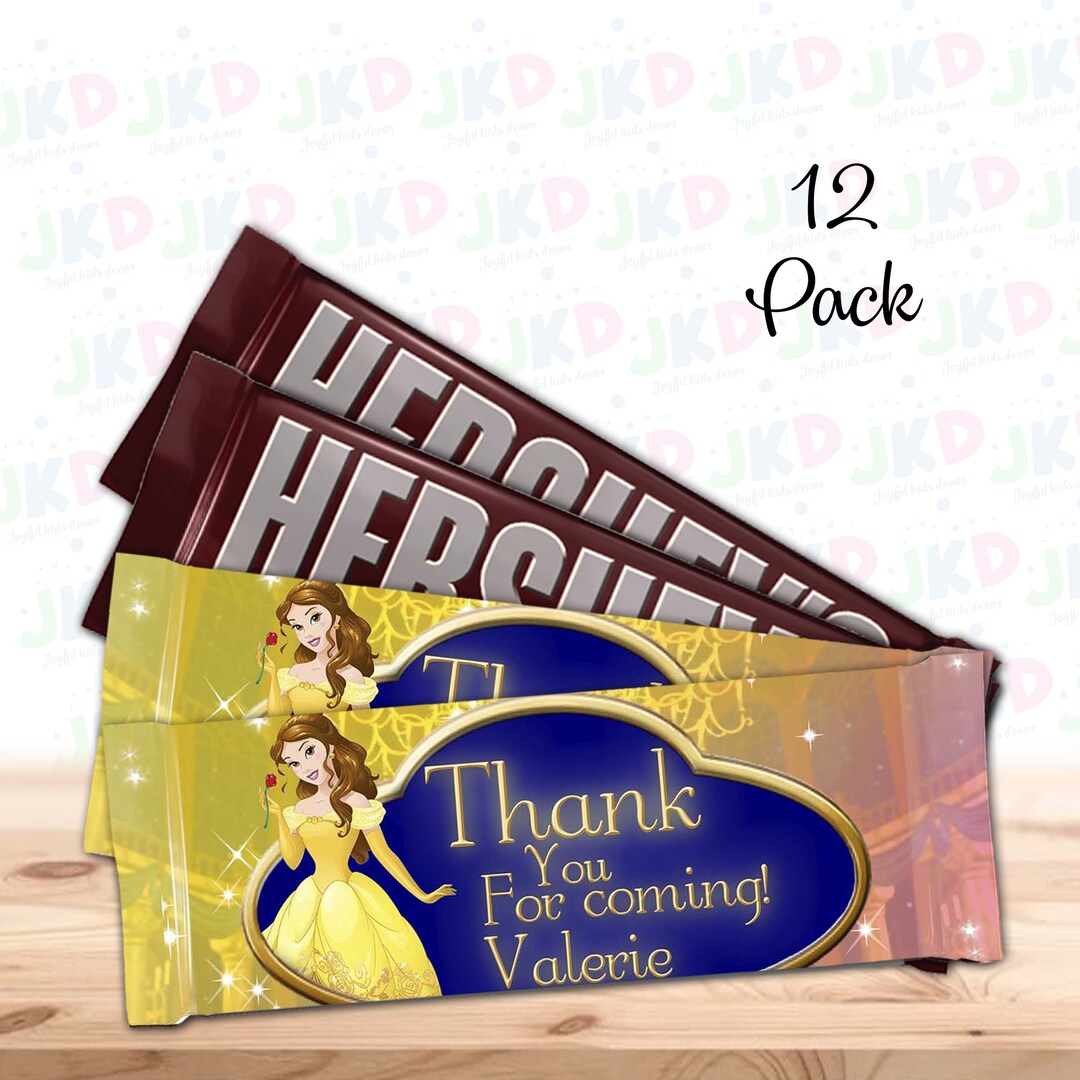 Beauty and the Beast Candy Bar Labels for Party Decor Chocolate ...