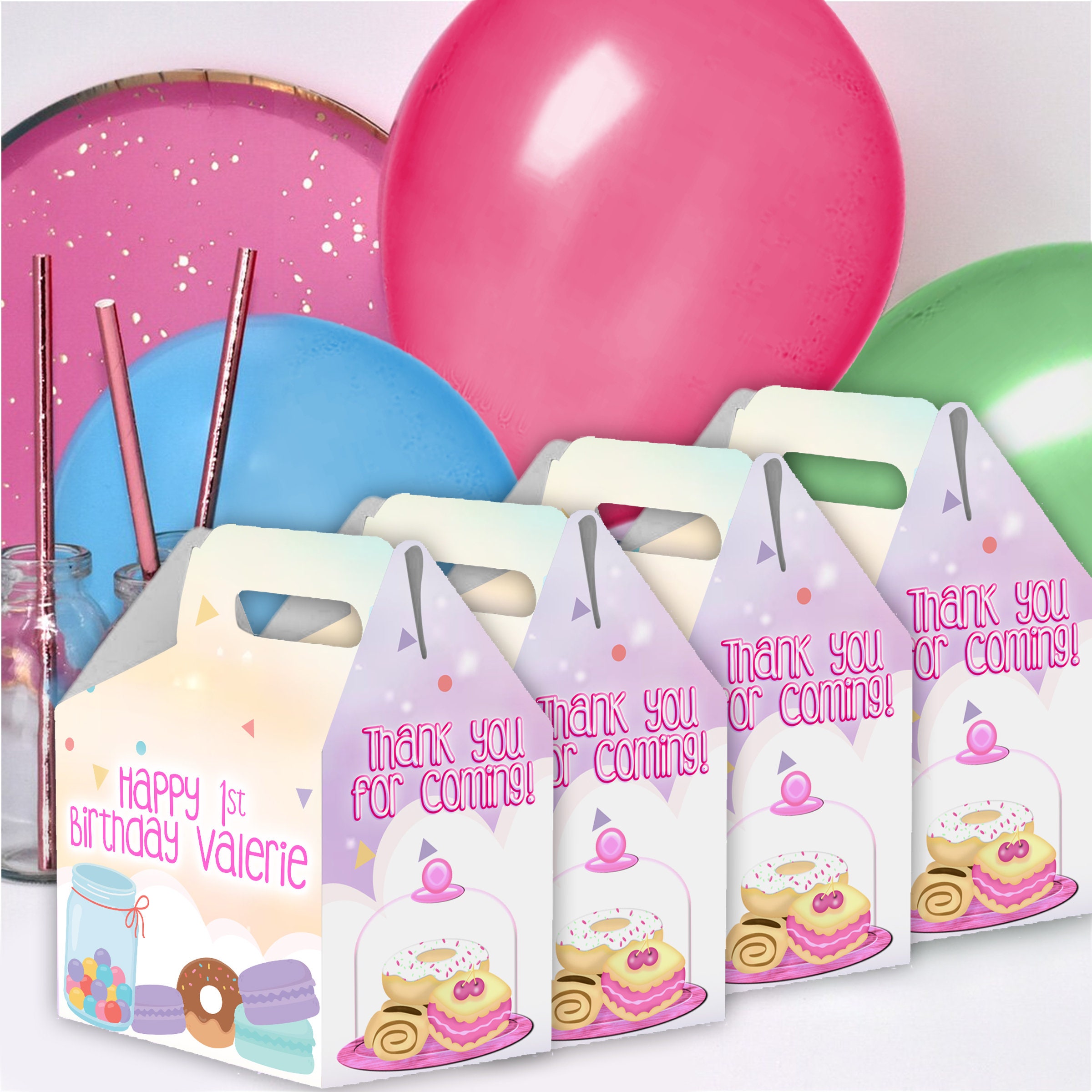 Candyland Candy Gable Box for Birthday Party Favors 12 Pack