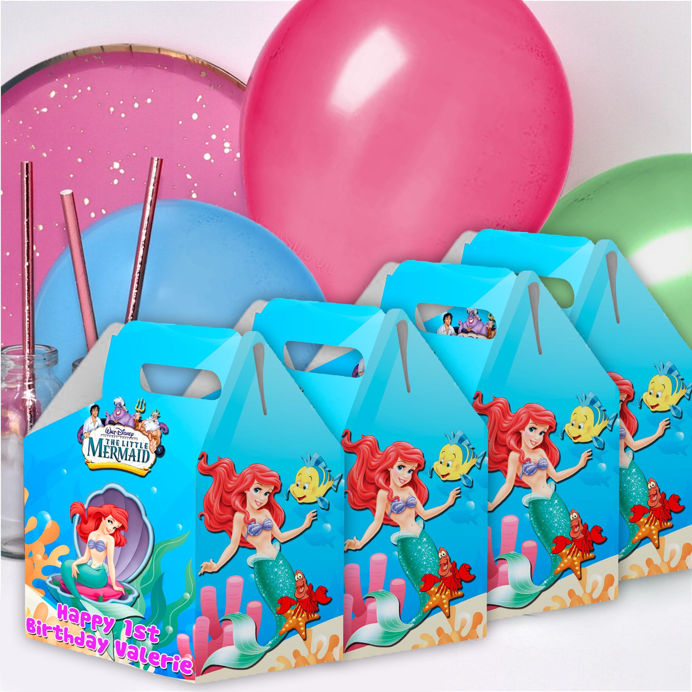 The Little Mermaid Candy Gable Box for Birthday Party Favors 12 Pack ...