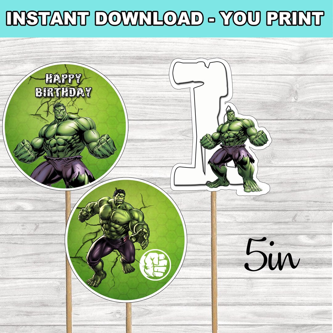 Hulk Centerpieces Instant Download YOU PRINT Etsy