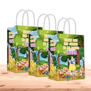 Snow White Bags with Handles for Kids Gift Favor Birthday Party - 12pack