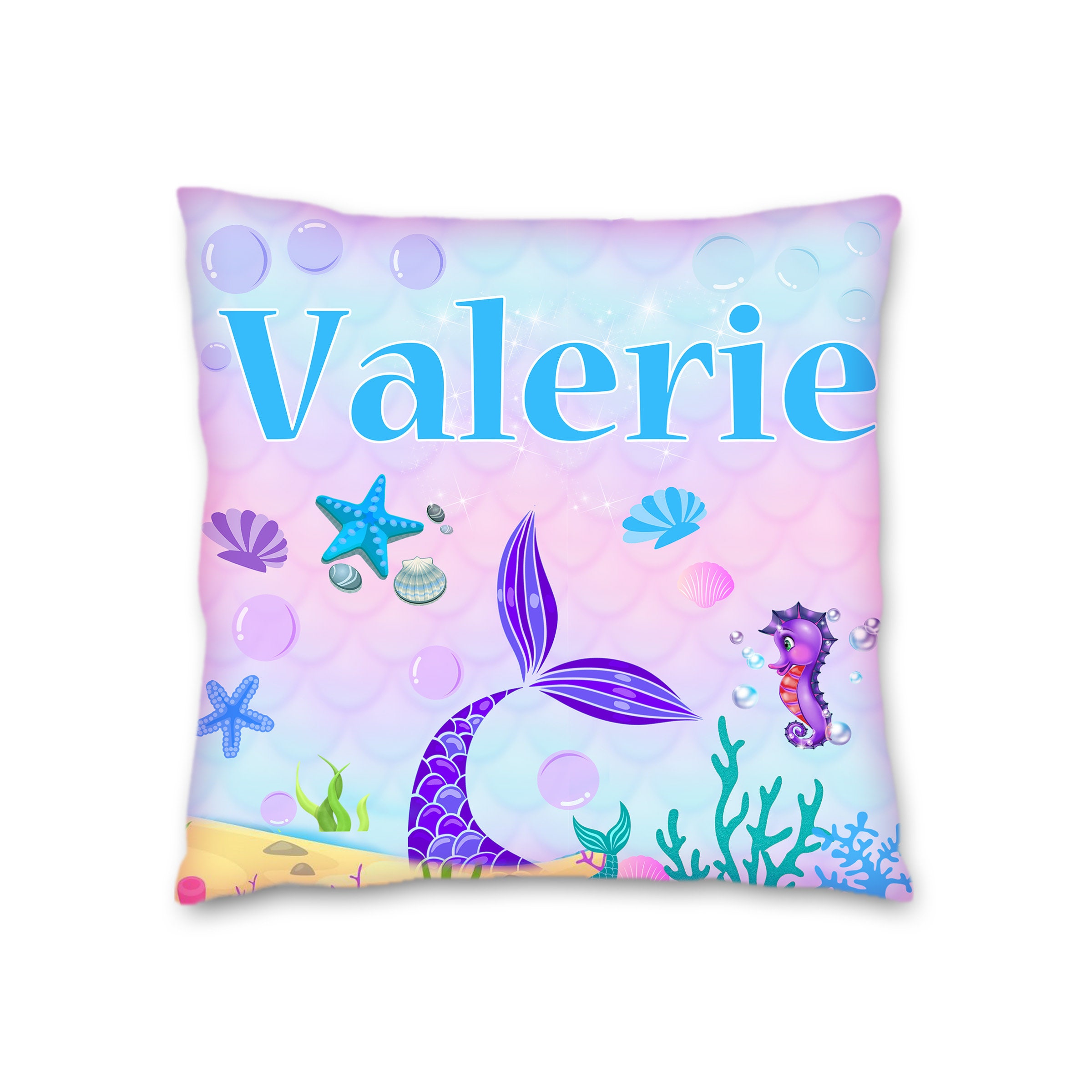 Almohada de cola de sirena con nombre cojin para ninos decoracion de habitacion regalo para hijo hija nieto nieta inserto de 16 pulgadas incluido Etsy Mexico
